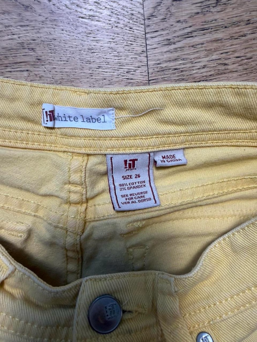 Yellow Women's Denim Shorts - Picture 3 of 5